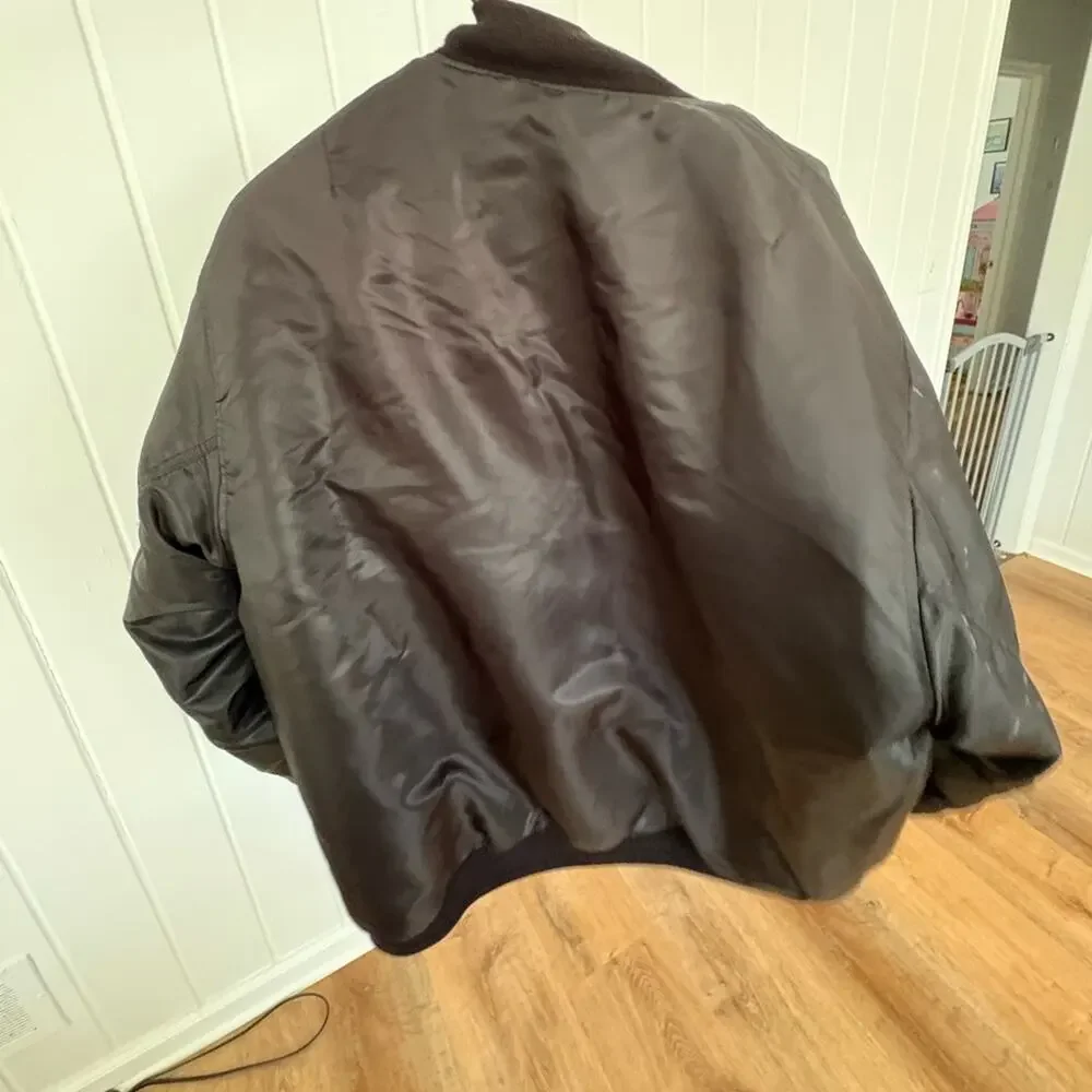 80s Arctic Pole Reversible Military Flight Bomber Jacket Size Large